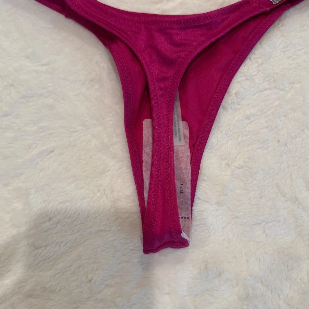New! Set! Victoria's Secret Shine Strap Bikini Set Berry Blush Pink 45604 - Picture 10 of 13